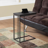 18.25" X 10.25" X 25.25" Cappuccino Particle Board Metal Accent Table