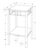 28" Silver And Black End Table With Shelf