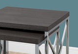 20" Gray And Silver Square Cross Leg Console Table