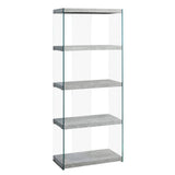 59" Brown Wood Four Tier Etagere Bookcase