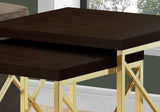 41" Gold And Brown Nested Tables