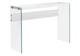 44" White And Clear Solid Console Table