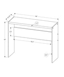 44" White And Clear Solid Console Table