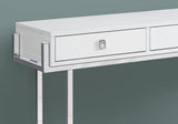48" White And Silver Console Table
