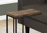 18.25" X 10.25" X 25.25" Brown and Black Particle Board Metal Accent Table