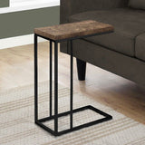 18.25" X 10.25" X 25.25" Brown and Black Particle Board Metal Accent Table
