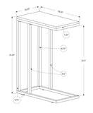 18.25" X 10.25" X 25.25" Brown and Black Particle Board Metal Accent Table