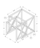 38" Chrome Metal And Tempered Glass Two Pieces Nesting Table Set