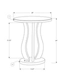 36" Silver Mirrored Round Mirrored Coffee Table