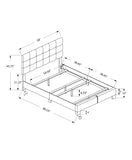 Solid Wood Twin Gray Upholstered Faux Leather Bed