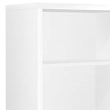 48" White Wood Adjustable Bookcase