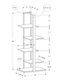 48" Taupe Metal Etagere Bookcase