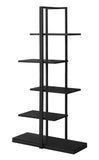 60" Black Metal Etagere Bookcase