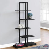 60" Black Metal Etagere Bookcase