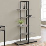 60" Black Metal Etagere Bookcase