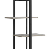 60" Taupe Metal Etagere Bookcase