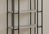 60" Espresso Metal Four Tier Bookcase