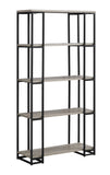 62" Taupe Four Tier Etagere Bookcase