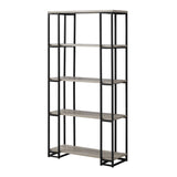 62" Taupe Four Tier Etagere Bookcase