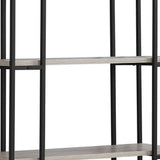 62" Taupe Four Tier Etagere Bookcase