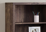 62" Taupe Four Tier Etagere Bookcase