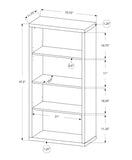 48" Taupe Wood Bookcase