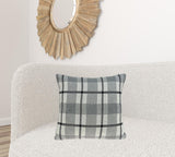 20" X 7" X 20" Transitional Tan &amp; Grey Cotton Pillow Cover With Poly Insert