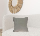 20" X 7" X 20" Transitional Gray Solid Quilted Pillow Cover With Poly Insert