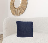 18" X 5" X 18" Transitional Blue Pillow Cover With Poly Insert