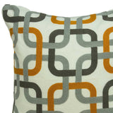 20" X 7" X 20" Transitional Gray And Orange Pillow Cover With Poly Insert