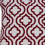 20" X 7" X 20" Transitional Red And White Cotton Pillow Cover With Poly Insert