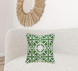 20" X 7" X 20" Traditional Green And White Accent Pillow Cover With Poly Insert