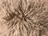 17" Lime Green Genuine Tibetan Lamb Fur Pillow With Microsuede Backing