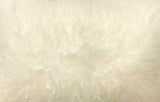 20" Bright White Genuine Tibetan Lamb Fur Pillow With Microsuede Backing