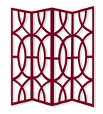 84 X 2 X 84 Red Wood 4 Panel Screen