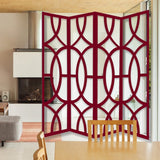 84 X 2 X 84 Red Wood 4 Panel Screen