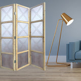 63 X 2 X 84 Silver Wood 3 Panel Screen