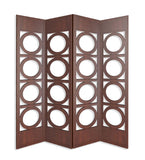 84" X 2" X 84" Brown 4 Panel Wood Screen