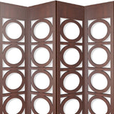 84" X 2" X 84" Brown 4 Panel Wood Screen