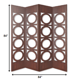 84" X 2" X 84" Brown 4 Panel Wood Screen