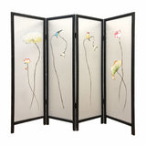 78 X 1 X 63 Multicolor Fabric And Wood Flourshing Screen