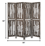 84" X 3" X 84" Weathered Brown, Wood, Wrightwood - Screen