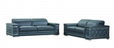 Two Piece Indoor Camel Italian Leather Five Person Seating Set