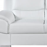 Two Piece Indoor Black Genuine Leather Five Person Seating Set