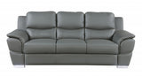 Two Piece Indoor Gray Genuine Leather Five Person Seating Set