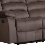 Two Piece Indoor Gray Genuine Leather Five Person Seating Set