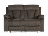 Two Piece Indoor Brown Microsuede Five Person Seating Set