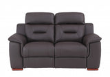 67" Brown Faux Leather Manual Reclining Love Seat