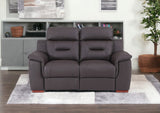 67" Brown Faux Leather Manual Reclining Love Seat