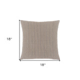 18" X 18" Brown and White Polyester Striped Zippered Pillow